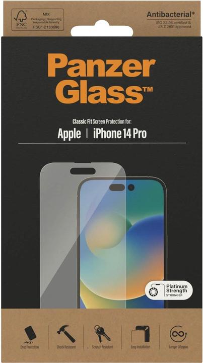 Produktbild PanzerGlass Classic Fit (1 Stück, Apple iPhone 14 Pro)