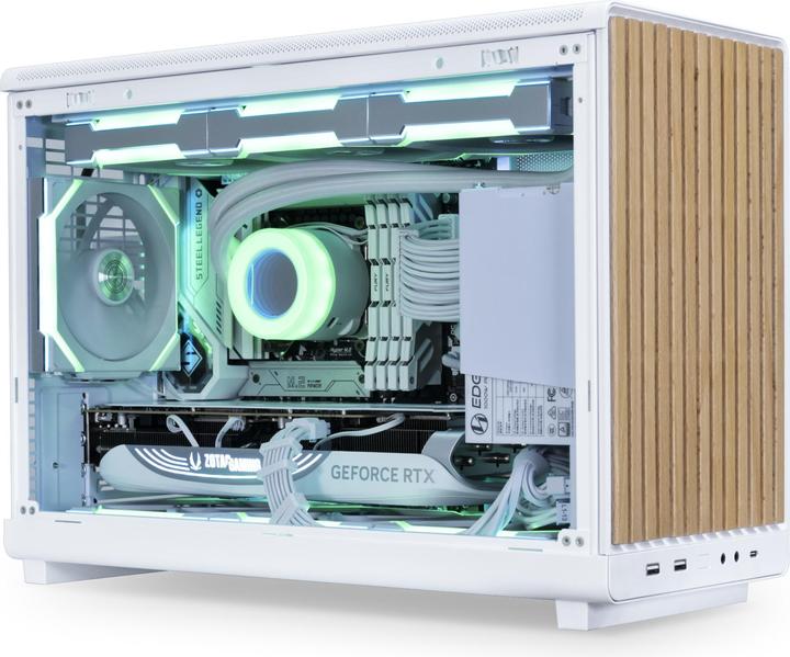Produktbild Lian-Li DAN Cases A3-mATX Wood Edition PC-Gehäuse, Tempered Glass, Micro-ATX - Buche, weiss (mATX)