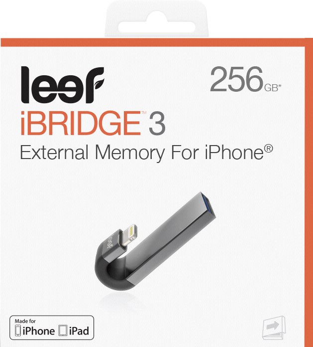 Produktbild leef iBridge 3 black 256GB USB 3.0 auf Lightning (256 GB, USB 3.0, Lightning)