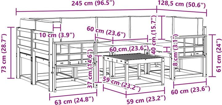 Produktbild vidaXL Outdoor-Sofa
