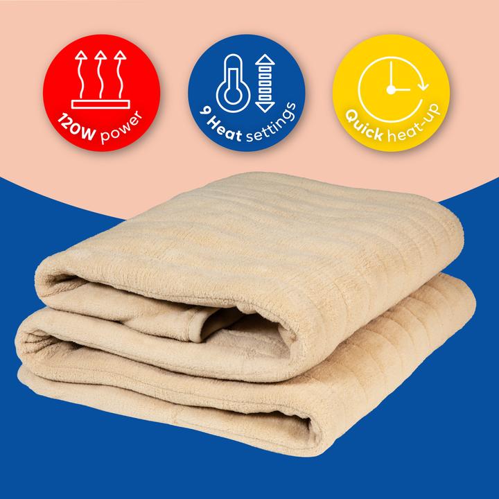 Actual product image Russell Hobbs RHHT1004BG – Beheizte Decke mit Mikrofleece in Beige (130 x 180 cm)