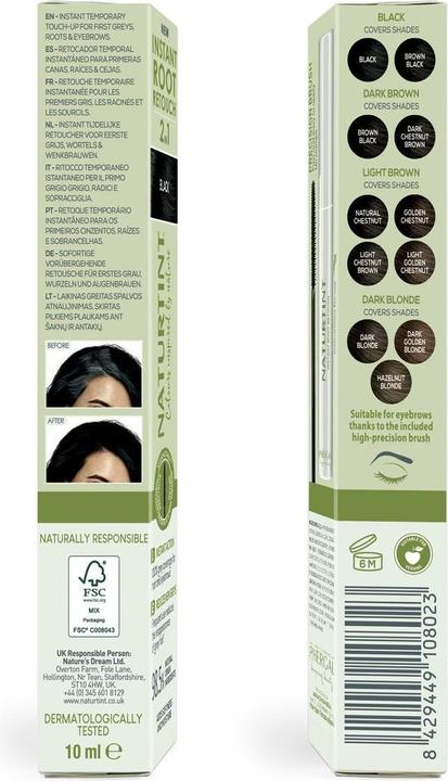 Produktbild Naturtint INSTANT ROOT RETOUCH temporärer Grauabdeckung 2 in 1 (Black)