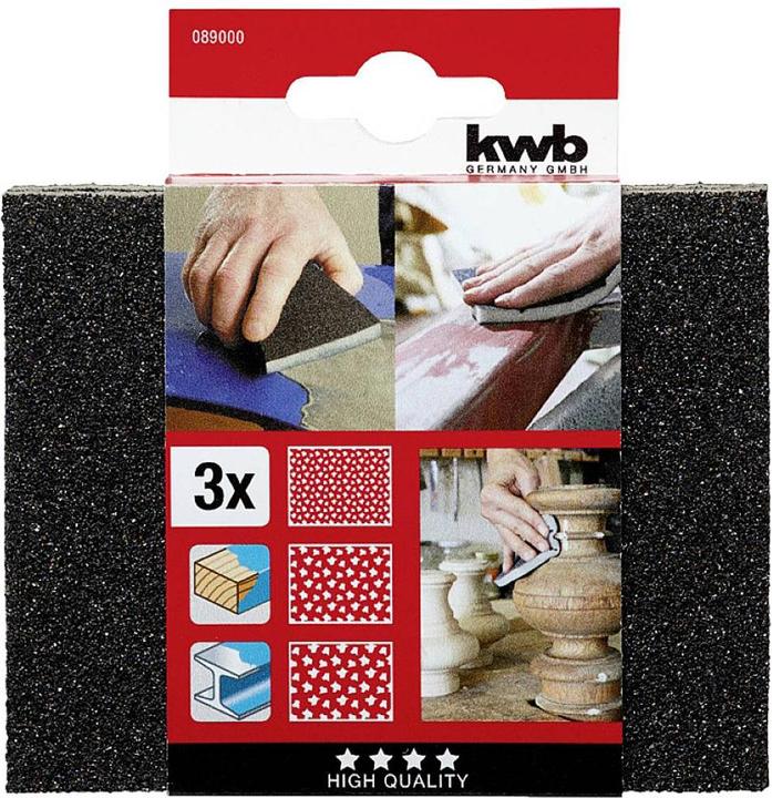 Actual product image kwb Abrasive sponge Sorted (Coarse, Fine, Medium)