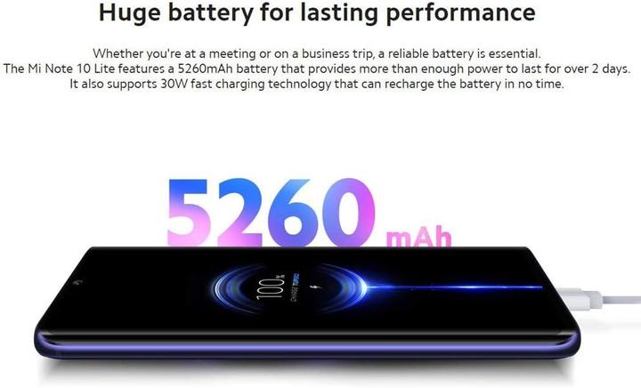 Image du produit Xiaomi Mi Note 10 Lite (64 Go, Nébuleuse Violet, 6.47", Double SIM, 4G)