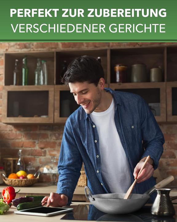Produktbild Pasoli Wok flach Original Ø36 (36 cm, Wok Pfanne, Carbonstahl)