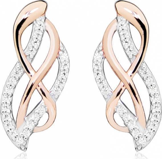 Produktbild Silver Cat Elegant bicolor earrings with zircons SC434