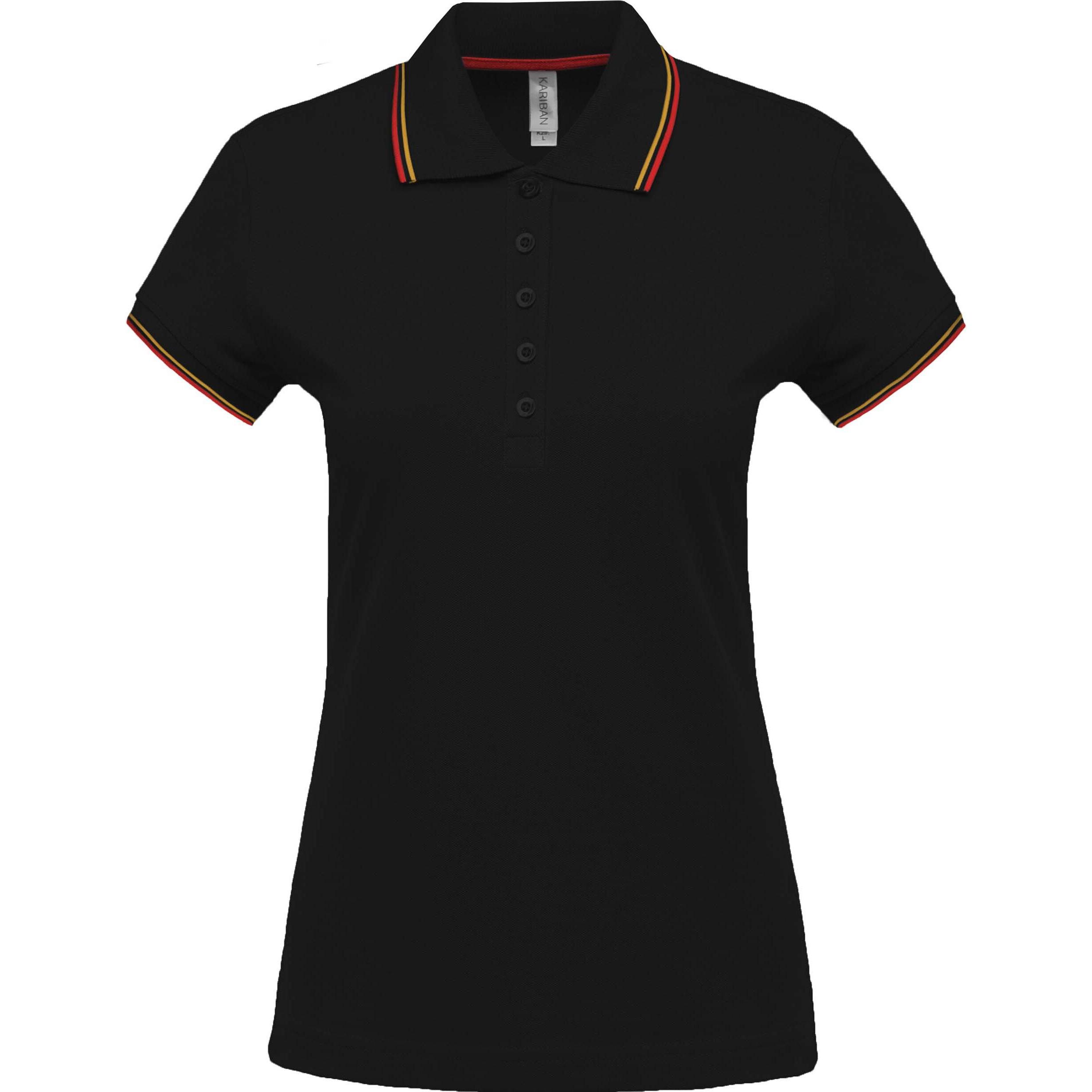 Kariban, Damen, Shirt, 5 boutons, Gelb, Schwarz, Rot, (XS)