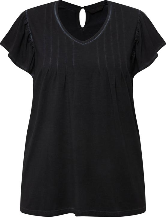 Actual product image Ulla Popken Pleated Cold Dyed Cap Sleeve Tee (46, 48)