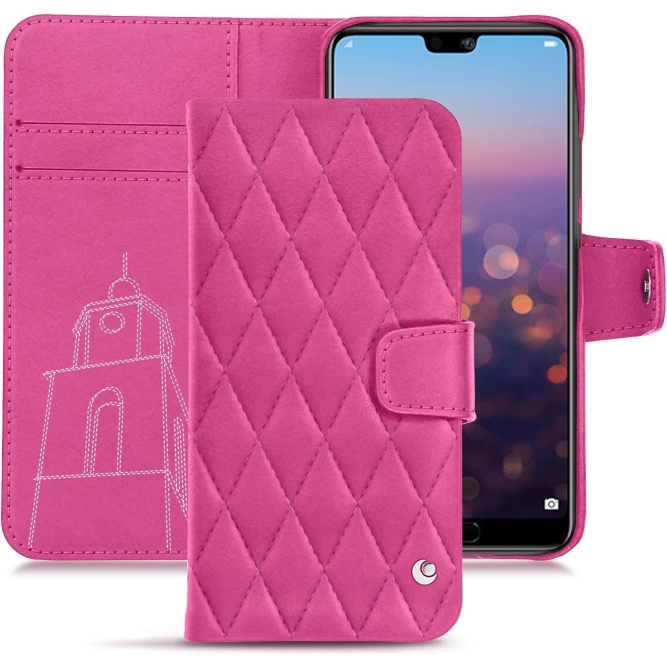 Noreve Lederschutzhülle Wallet (Huawei P20), Smartphone Hülle, Rosa