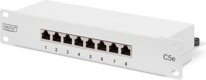 Image du produit Digitus CAT 5e Class D Patch Panel Shielded 8-Port RJ45 8P8C LSA 1U 25.4cm 10Inch Rack Mount Color Gray...
