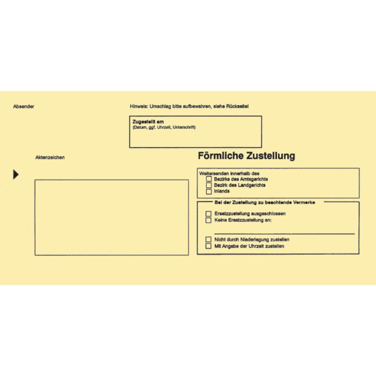 Rnk, Briefumschlag, Zustellungsumschlag DL gelb 500St. (DL, 100 x)