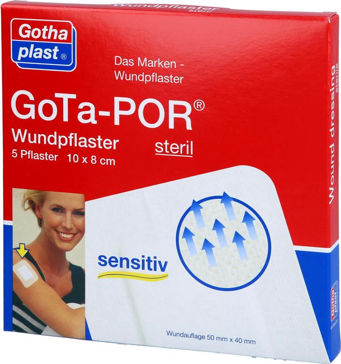 Actual product image Gothaplast GoTa-POR wound plaster sterile 100mmx80mm, 5 pcs PFL (5x)