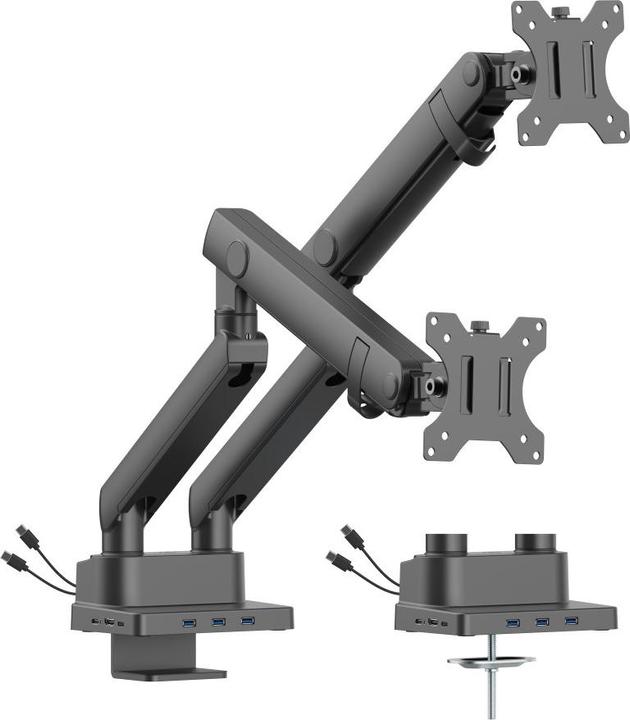 Produktbild Urban Factory Dual Spring Monitor Arm 8 In 1 Built-In USB-C Docking Statio (32.01")