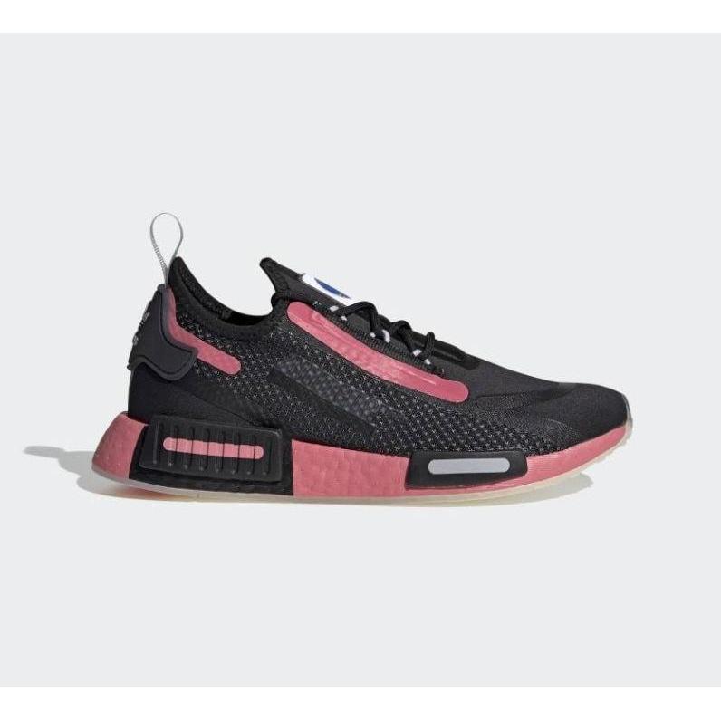 Adidas, Donne, Sneaker, NMD R1 Spectoo NASA Core Black (W) Women's Sneakers - FZ3207, Nero, Pink, (38 2/3)