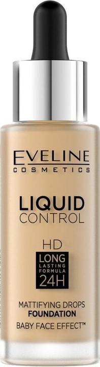 Eveline Liquid Control HD Face Primer met druppelaar nr. 016 vanillebeige 32ml (016 Vanillebeige)