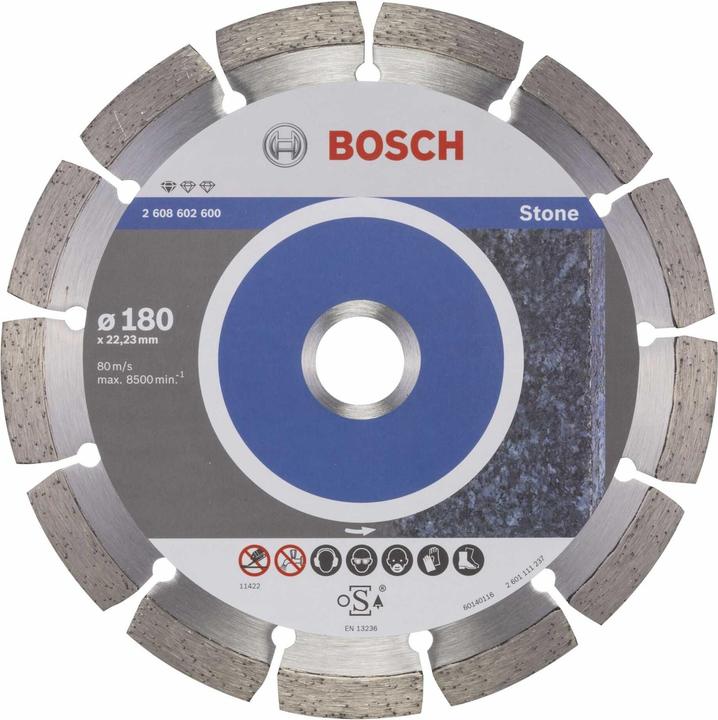 Produktbild Bosch Professional Zubehör Diamanttrennscheibe Standard for Stone, 180 x 22,23 x 2 x 10 mm, 1er-Pack