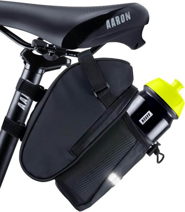 Actual product image Aaron Bicycle Saddle Bag with Bottle Holder, Water Repellent Bike Bag with Reflector (10 l, Saddle bag)