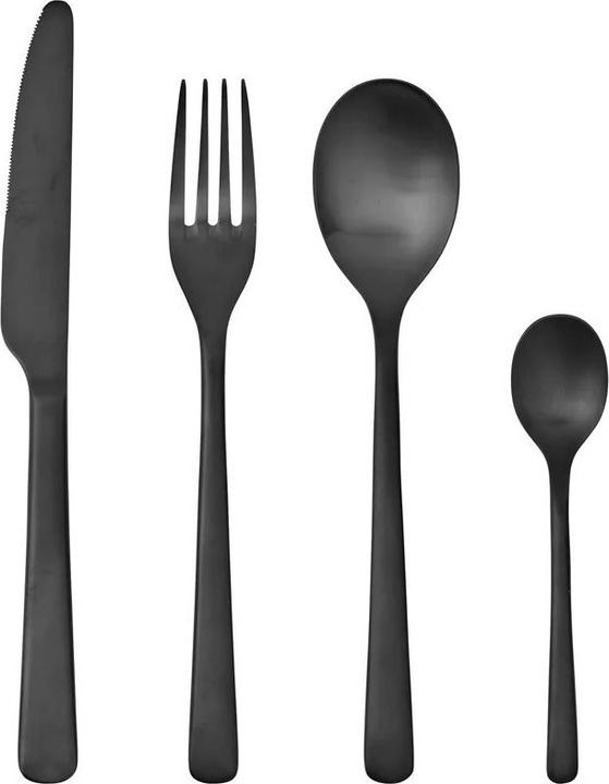 Broste Copenhagen Cutlery set Hune, 16 pc - Stainless steel - Titanium Mat Black (16 Stk., Besteck Set)