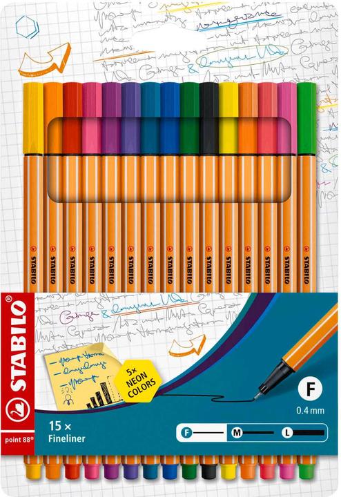Produktbild STABILO point 88 Fineliner (Mehrfarbig, 5 x)