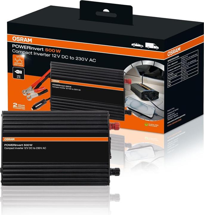 Actual product image Osram POWERinvert Modified Sine Wave Inverter 12V DC 500W