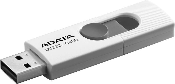 Actual product image Adata USB 2.0 Stick UV220 64GB White/Gray (64 GB, USB-A)