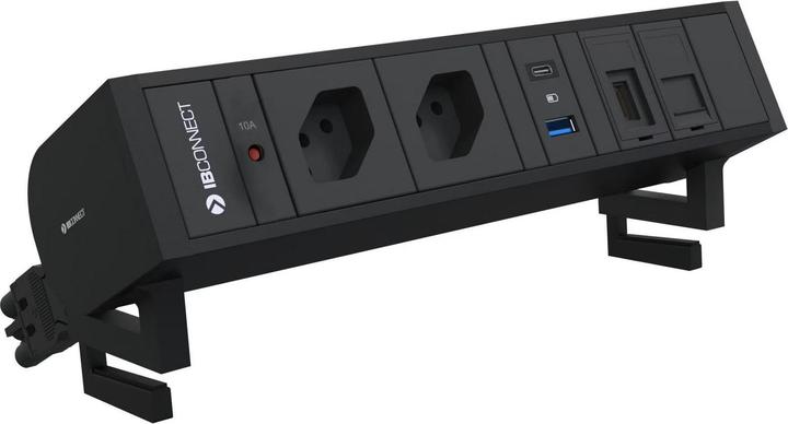 IB Connect Prese SUPRA nere 2x tipo 13 1x USB-A/C 1x RJ45 1x HDMI +Halt. (3 x, HDMI, RJ45, Tipo 13, USB)