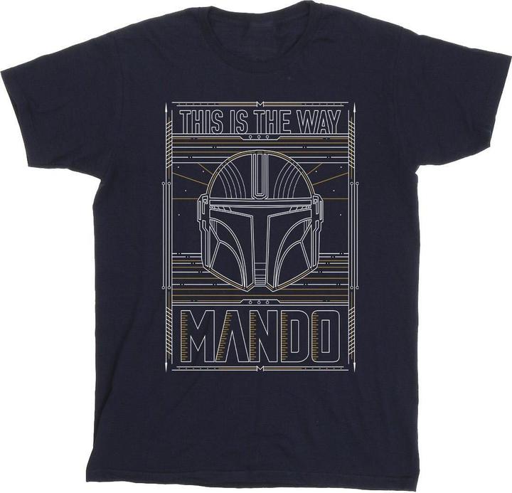 Immagine prodotto Star Wars The Mandalorian The Way Outline Helm Maglietta Uomo (XL)