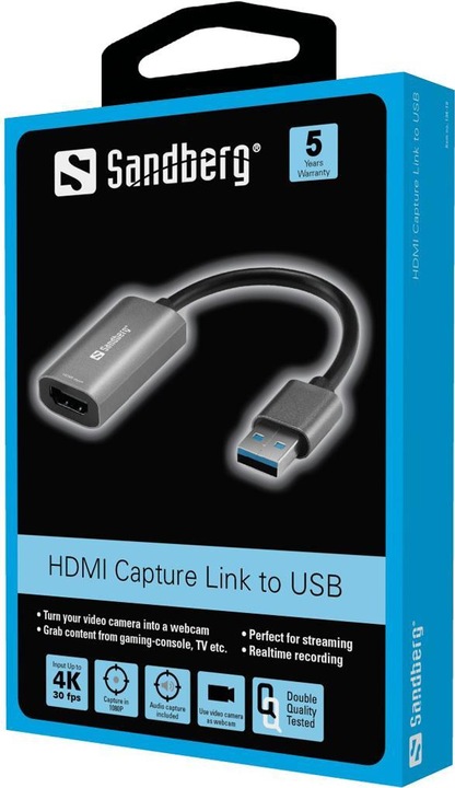 Image du produit Sandberg HDMI Capture Link to USB (HDMI, 12 cm)