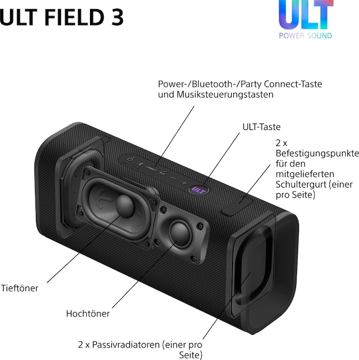 Actual product image Sony ULT Field 3 (24 h, Rechargeable battery operated)