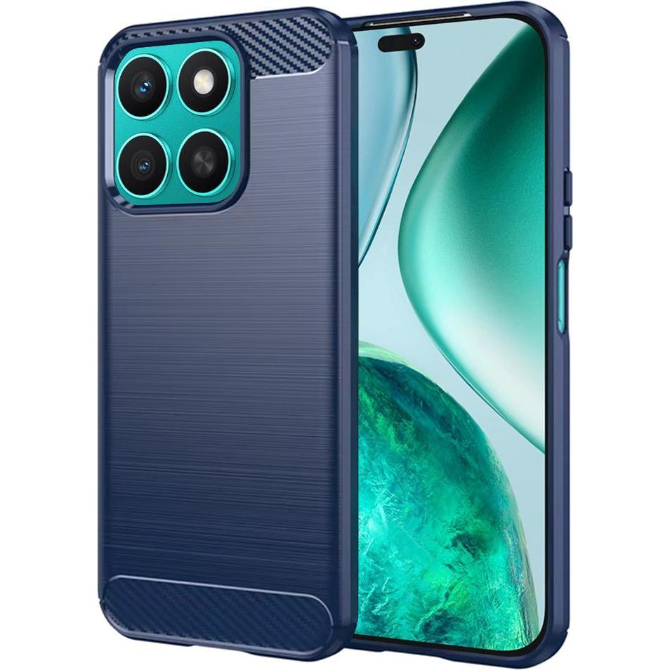 Techsuit - Carbon Silicone - Honor X8c - Blue (Honor X8), Cover smartphone, Blu