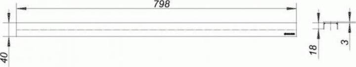 Actual product image Dallmer Cover CERALINE DESIGN, stainless steel, 800 mm (800 mm)