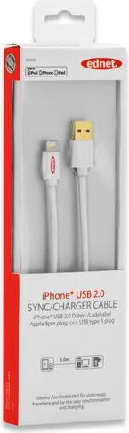 Produktbild ednet Apple iP5/6 Ladekabel,3m (3 m, USB 2.0)
