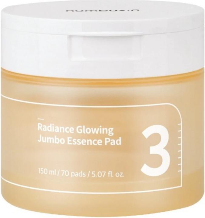 Numbuzin No.3 Radiance Glowing Jumbo Essence Pad Vegan Unbleached Biodegradable Niacinamide Clear Gl (150 ml)