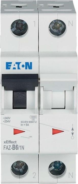 Produktbild Eaton MCB, 6A, B-type, 1Pole+N, 15kA