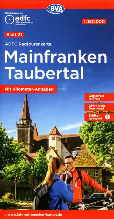 Actual product image ADFC cycle tour map 21 Mainfranken Taub