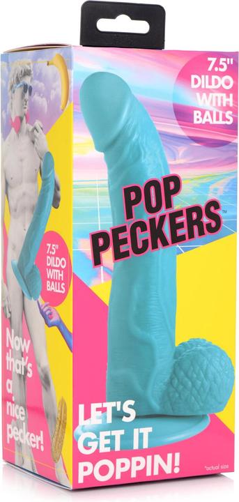 Produktbild Pop Peckers Poppin Dildo 19 cm - Blue