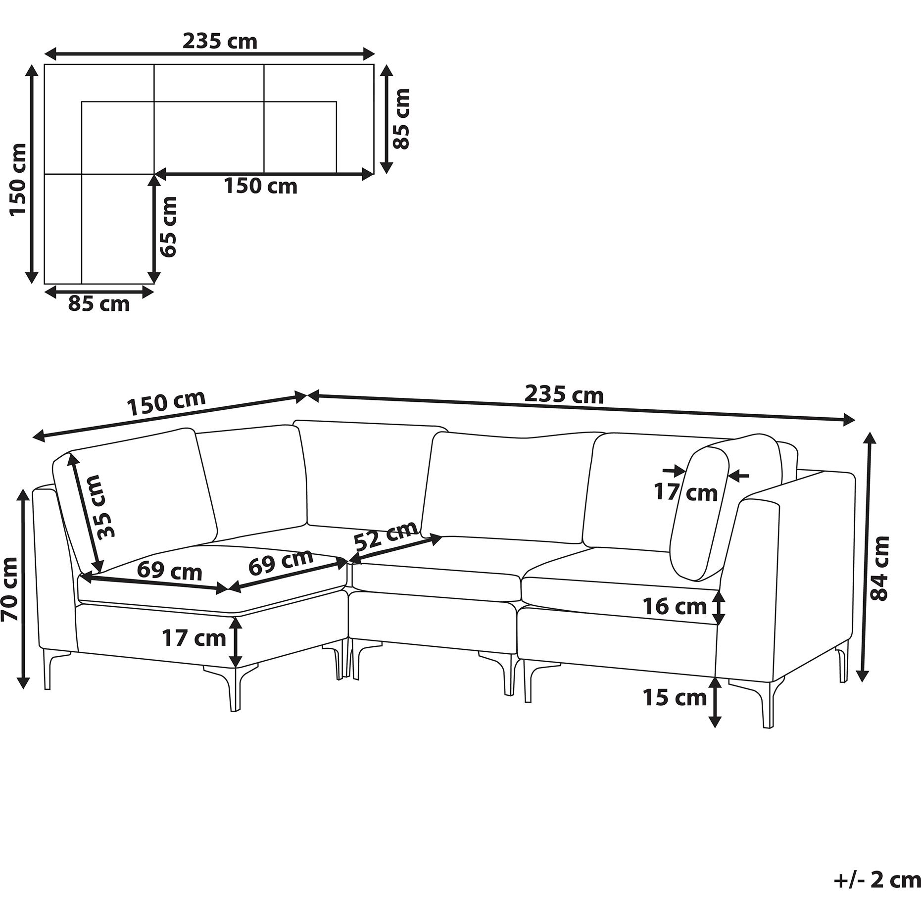 Thumbnail - Beliani, Sofa, Evja (Ecksofa)
