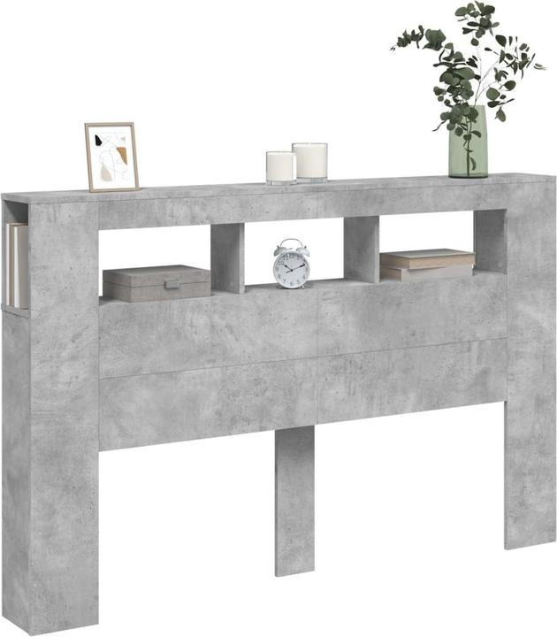 vidaXL LED headboard black 100x18.5x103.5 cm Wood-based material, colour