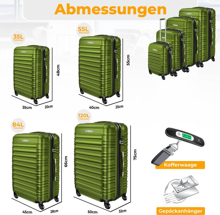 Image du produit Kesser 4tlg. Hartschalenkofferset Hartschalenkoffer Reisekoffer Set (25 l)