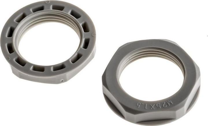 Actual product image RS PRO Locknut M25 nylon 66 grey IP68 (M25)