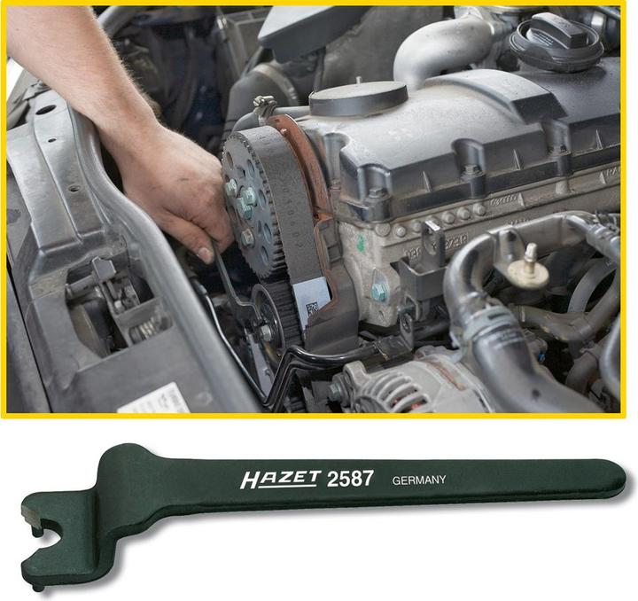Produktbild HAZET Zahnriemen-Zweilochmuttern-Dreher 2587 - Gesamtlänge: 140 mm