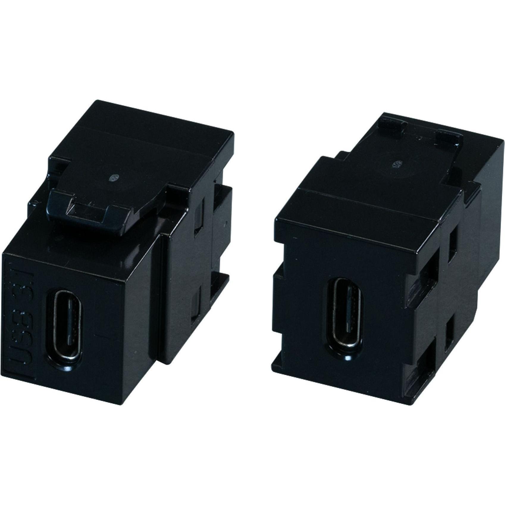 EFB Elektronik Keystone Adapter USB3.2 schwarz, Typ-C-Buchse/C-Buchse 10Gbit/s, 60W Typ C Buchse auf Buchse Adapter (USB...
