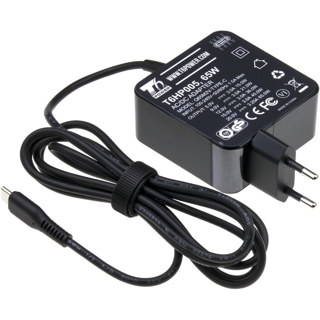 T6 Power adattatore universale per notebook, USB-C (65 W), Alimentatore per notebook