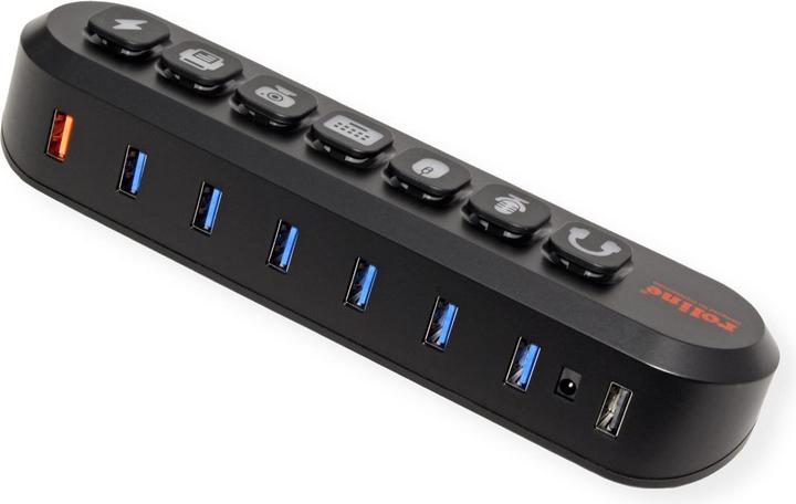 Image du produit Secomp ROLINE USB3.2 Gen1 Hub 7x USB-A austauschbare Tasten (14.02.5063) (USB-A, 7 ports)