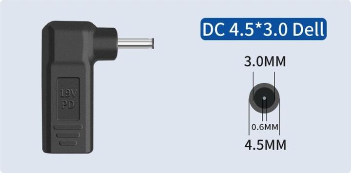 Produktbild PowerGuard USB-C to Dell 4.5 x 3mm Notebook PD Charger Adapter 65W 19.5V (65 W)