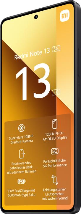 Produktbild Xiaomi Redmi Note 13 5G (256 GB, Graphite Black, 6.67", Hybrid Dual SIM, 5G)