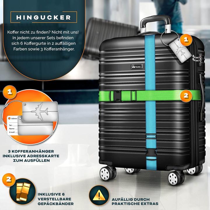 Produktbild Tillvex 3-teiliges Reisekoffer-Set mit Kofferwaage & Anhänger