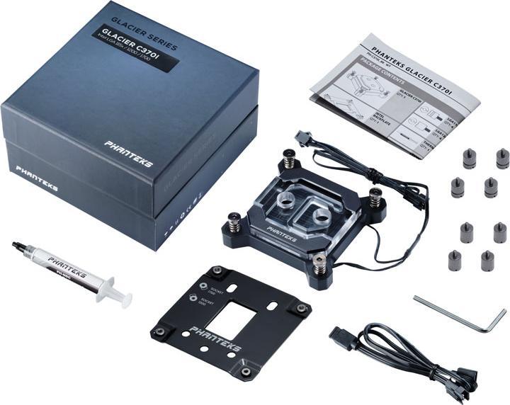 Actual product image Phanteks C370I CPU Water Cooler, ARGB, Acrylic - Black