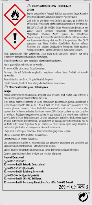 Image du produit Glade Spray automatique relaxant Zen