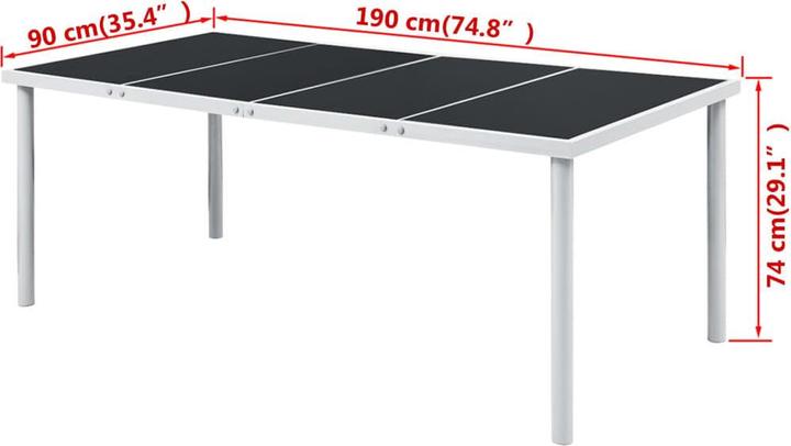 Produktbild vidaXL Gartentisch (190 x 90 x 74 cm)